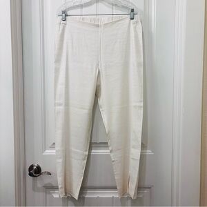 J. Jill Women’s White Ankle-Length Linen Pants Size M